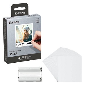 Nachschub für den Canon SELPHY SQUARE QX10 FotodruckerBeim Nachfüllpack Canon XS-20L sind die Menge von Tinte und Papier ideal aufeinander abgestimmt. Die im Pack enthaltene Tinte reicht zum Bedrucken der ebenso im Pack enthaltenen 20 Thermopapiere. Sodass Sie immer beides zusammen in einem Schritt austauschen können.Überall einsetzbarEs ist ein Riesenspaß lustige Fotos gleich auszudrucken. Ob auf Betriebs-Feiern oder im Camping-Urlaub - mit dem Nachfüllpack Canon XS-20L sind Sie gewappnet