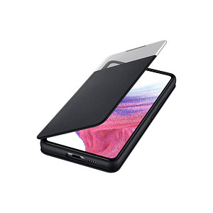 Für einen stabilen Schutz Ihres mobilen Gerätes – die SAMSUNG S View Wallet Cover Handyhülle für SAMSUNG Galaxy A53 5G schwarzMit der SAMSUNG S View Wallet Cover Handyhülle für SAMSUNG Galaxy A53 5G schwarz erhält Ihr Gerät einen wichtigen Schutz