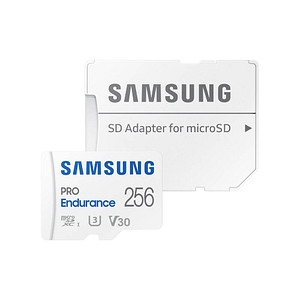 Ausdauer für Ihre AufzeichnungsgeräteDie SAMSUNG microSD PRO Endurance Speicherkarte kommt mit einer beeindruckenden Speicherkapazität von 256 GB zu Ihnen! Diese Datenkapazität eignet sich ideal