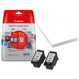 Canon PG-545 XL + CL-546 XL  schwarz, color Druckköpfe + Fotopapier, 2er-Set