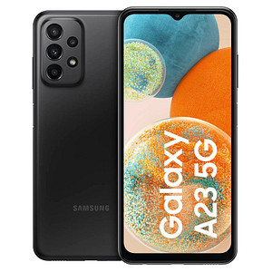 Groß in vielerlei Hinsicht: das SAMSUNG Galaxy A23 5G Dual-SIM-Smartphone schwarz 64 GB mit 6