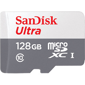 Leistungsstarker Speicherplatz – SanDisk microSDXC Ultra SpeicherkarteMit der SanDisk microSDXC Ultra holen Sie sich die Leistungsklasse A1 der Speicherkarten zu sich nach Hause. Mit ganzen 100 MB/Sek. Lesegeschwindigkeit und UHS-I Geschwindigkeitsstandard ist sie die ideale Wahl