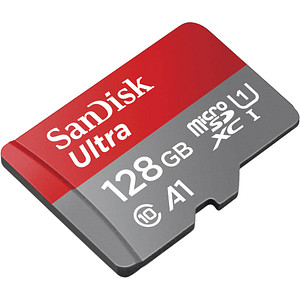 Leistungsstarker Speicherplatz – SanDisk microSDXC Ultra SpeicherkarteMit der SanDisk microSDXC Ultra holen Sie sich die Leistungsklasse A1 der Speicherkarten zu sich nach Hause. Mit ganzen 140 MB/Sek. Lesegeschwindigkeit und UHS-I Geschwindigkeitsstandard ist sie die ideale Wahl