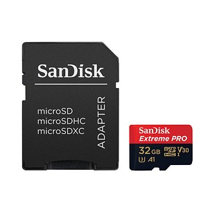 SanDisk Speicherkarte microSDHC-Card Extrem PRO inklusive SD Adapter: perfekt für den schnellen DatenaustauschWenn Sie nicht lange auf die Übertragung Ihrer Daten