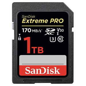 Die bislang leistungsfähigste SD-UHS-III-Speicherkarte von SanDiskDie SDXC-Card Extreme PRO Speicherkarte liefert Ihnen mit 1 TB die nötige Leistung