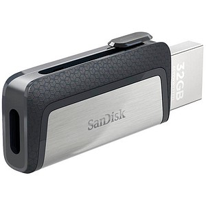 SanDisk USB-Stick Ultra Dual Drive USB Type-C silber, grau 32 GB