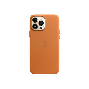 Apple Leder Case mit MagSafe Handyhülle für Apple iPhone 13 Pro Max goldbraun