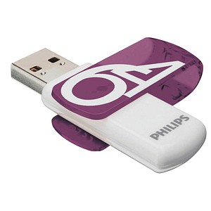 PHILIPS USB-Stick Vivid lila, weiß 64 GB