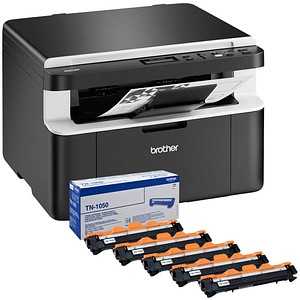 brother DCP-1612WVB inkl. 5 Toner 3 in 1 Laser-Multifunktionsdrucker schwarz