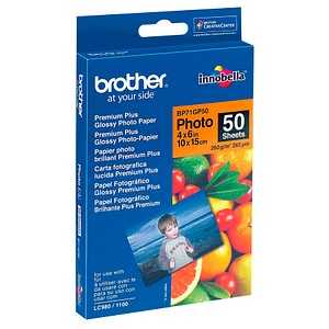 brother Fotopapier BP71GP50 DIN A6 glänzend 260 g/qm 50 Blatt