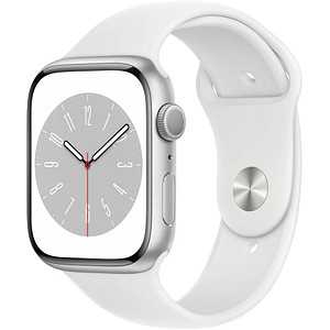 Apple Watch Series 8 45 mm (GPS)  silber, weiß