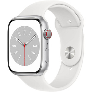 Apple Watch Series 8 45 mm (GPS + Cellular)  silber, weiß