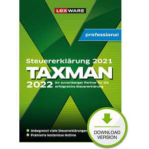 LEXWARE TAXMAN professional 2022 (für das Steuerjahr 2021) Software Vollversion (Download-Link)