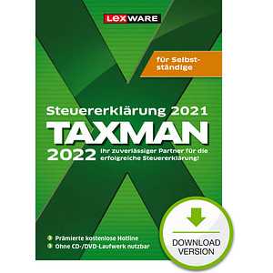 LEXWARE TAXMAN Selbstständige 2022 (für das Steuerjahr 2021) Software Vollversion (Download-Link)