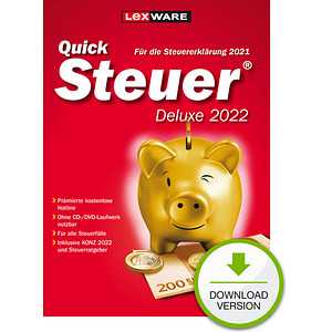 LEXWARE QuickSteuer Deluxe 2022 (für das Steuerjahr 2021) Software Vollversion (Download-Link)