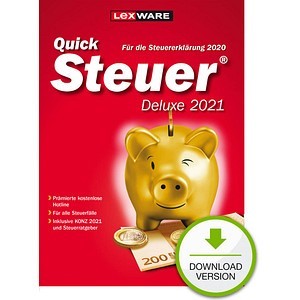 LEXWARE QuickSteuer Deluxe 2021 (für das Steuerjahr 2020) Software Vollversion (Download-Link)