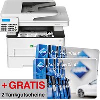 Der blitzschnelle Laser-Multifunktionsdrucker MB2236adw von LexmarkAuf diesen Neuzugang im Team werden Sie bald nicht mehr verzichten wollen. Ab dem ersten Arbeitstag erledigt der Laser-Multifunktionsdrucker  Lexmark MB2236adw Aufträge in Windeseile. Das topmoderne 4 in 1-Gerät bringt Höchstleistung.Unkomplizierter AllrounderDer Laser-Multifunktionsdrucker ist leicht zu bedienen und über das 2-zeilige S/W-Display im Handumdrehen eingerichtet. Dank standardmäßigem WLAN kann das Multifunktionsgerät unkompliziert auch in Verbindung mit anderen Desktop-PCs sowie mobilen Geräten an den Start gehen. Drucken