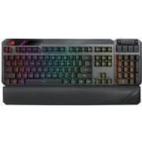 ASUS ROG Claymore II – Tastatur – Hintergrundbeleuchtung – kabellos – USB, 2,4 GHz – Französisch – Tastenschalter: ROG RX RED optisch mechanisch – Schwarz (90MP01W0-BKFA00)