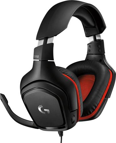 Logitech Gaming G332 Gaming Over Ear Headset kabelgebunden Stereo Schwarz, Rot Lautstärkeregelung,