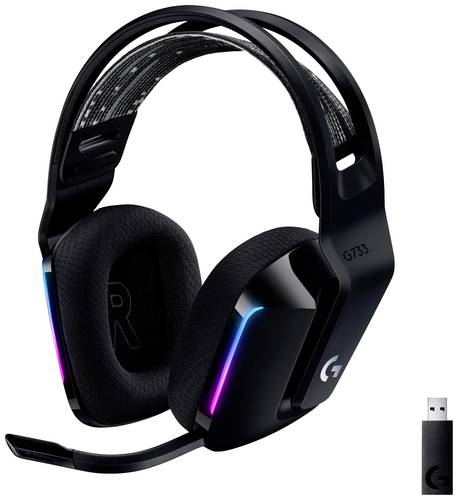 Logitech Gaming G733 LIGHTSPEED Gaming On Ear Headset Funk 7.1 Surround Schwarz Lautstärkeregelung