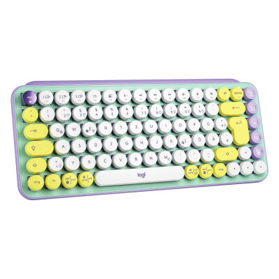 Logitech POP Keys Wireless, Mechanische kabellose Tastatur mit anpassbaren Emoji-Tasten, Bluetooth und USB, Daydream Mint