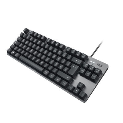 Logitech K835 TKL RED, kompakte mechanische Tastatur, Rote Switches, kabelgebunden USB-A, Grau