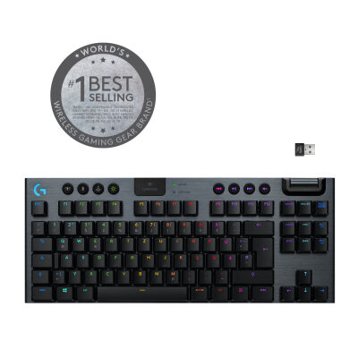 Logitech® G915 TKL LIGHTSPEED RGB Tastatur – GL Linear, Carbon, QWERTZ-Layout