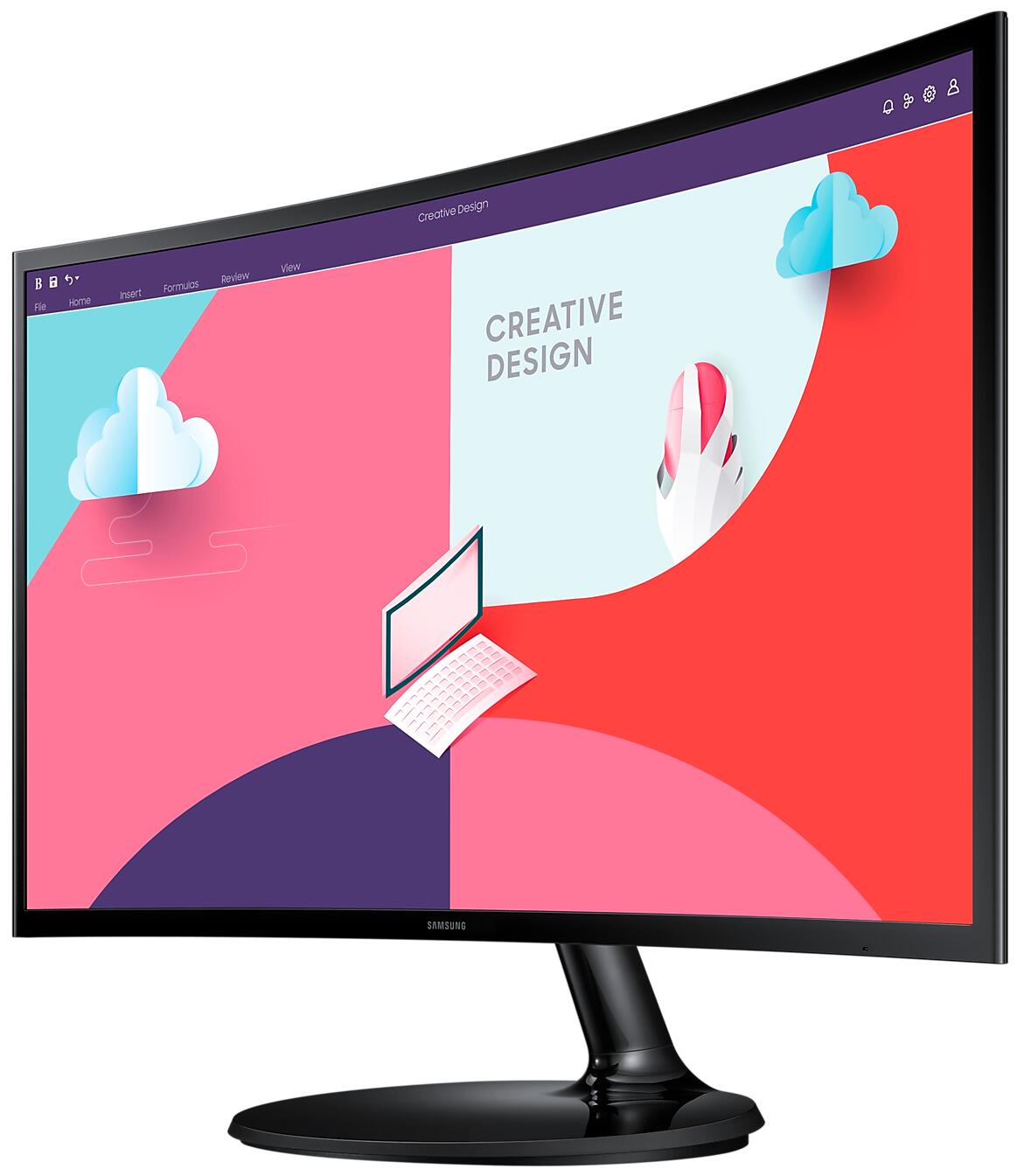 Eine Kurve für ein intensiveres Zusammenspiel Curved Screen Genieße ein immersiveres Seherlebnis. Der gekrümmte Monitor umschließt dein Sichtfeld eng