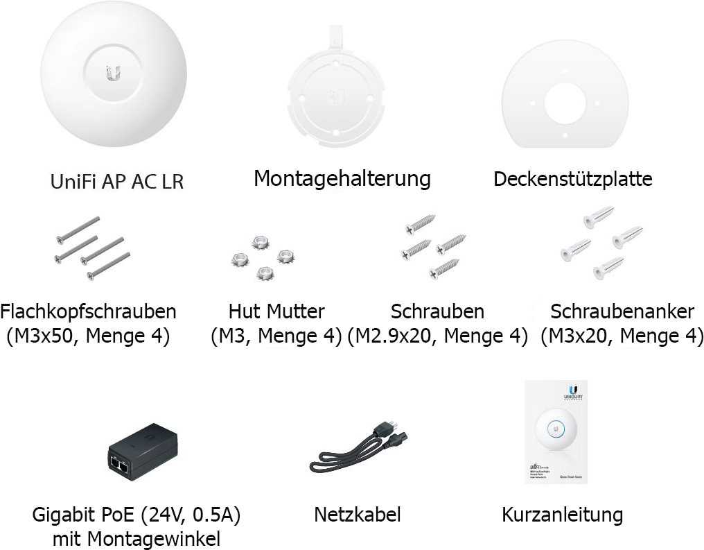 UbiQuiti UniFi AP – AC Long Range – WiFi – Drahtlose Basisstation – Ideal für drahtlose Hochleistungsnetzwerke mit großer Reichweite (UAP-AC-LR)