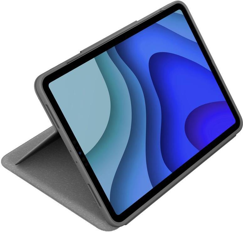 Logitech Folio Touch – Tastatur und Foliohülle – mit Trackpad – hinterleuchtet – Apple Smart connector – QWERTY – GB – Graphite – für Apple 27,90cm (11)  iPad Pro (1. Generation, 2. Generation) (920-009751)