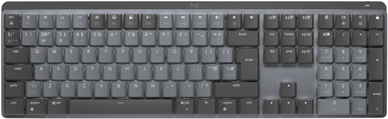 Logitech Master Series MX Mechanical – Tastatur – hinterleuchtet – kabellos – Bluetooth LE – QWERTY – GB – Tastenschalter: Tactile Quiet – Graphite