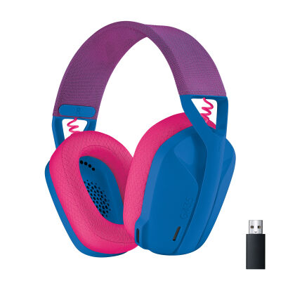 Logitech Gaming G435 LIGHTSPEED kabelloses Gaming Headset – blau, leichte Over-Ear-Kopfhörer, Integrierte Mikrofone, 18h Akku, Kompatibel mit Dolby At