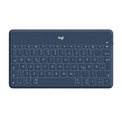 Logitech Keys To Go kabellose Bluetooth Tastatur, ultraleicht, für iPhone iPad und Apple TV, Blau