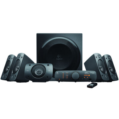 THX®-zertifiziertes 5.1-Surround-Sound-System / 500 Watt Gesamtleistung / integrierte digitale 5.1-Dekodierung / kabellose Fernbedienung / bis zu sechs Audioquellen