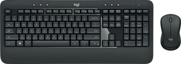 Kurzinfo: Logitech MK540 Advanced - Tastatur-und-Maus-Set - kabellos - 2.4 GHz - US International Gruppe Tastaturen Hersteller Logitech Hersteller Art. Nr. 920-008685 Modell MK540 Advanced EAN/UPC 5099206077461 Produktbeschreibung: Logitech MK540 Advanced - Tastatur-und-Maus-Set - US International Gerätetyp Tastatur-und-Maus-Set - kabellos Schnittstelle 2.4 GHz Kabelloser Empfänger Kabelloser Empfänger (USB) Eingabegerät Tastatur Layout US International Numerische Tastatur Ja Zeigegerät Maus - kabellos - optisch - rechts- und linkshändig Anzahl Tasten 3 Ausführliche Details Allgemein Gerätetyp Tastatur-und-Maus-Set - kabellos Schnittstelle 2.4 GHz Max. Betriebsabstand Bis zu 10 m Kabelloser Empfänger Kabelloser Empfänger (USB) Abmessungen (B x T x H)/Gewicht Tastatur: 45.73 cm x 19.35 cm x 2.4 cm / 805 g Maus: 6.18 cm x 11.15 cm x 3.92 cm / 73.5 g Eingabegerät Typ Tastatur Layout US International Handauflage Ja Besonderheiten Nummernblock Zeigegerät Typ Maus Zeigegerätname Kabellos Anzahl