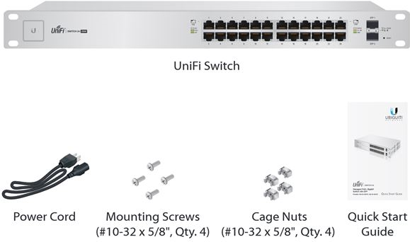 Ubiquiti UniFi Switch US-24-250W – Switch – verwaltet – 24 x 10/100/1000 (PoE+) + 2 x Gigabit SFP – an Rack montierbar – PoE+ (US-24-250W)