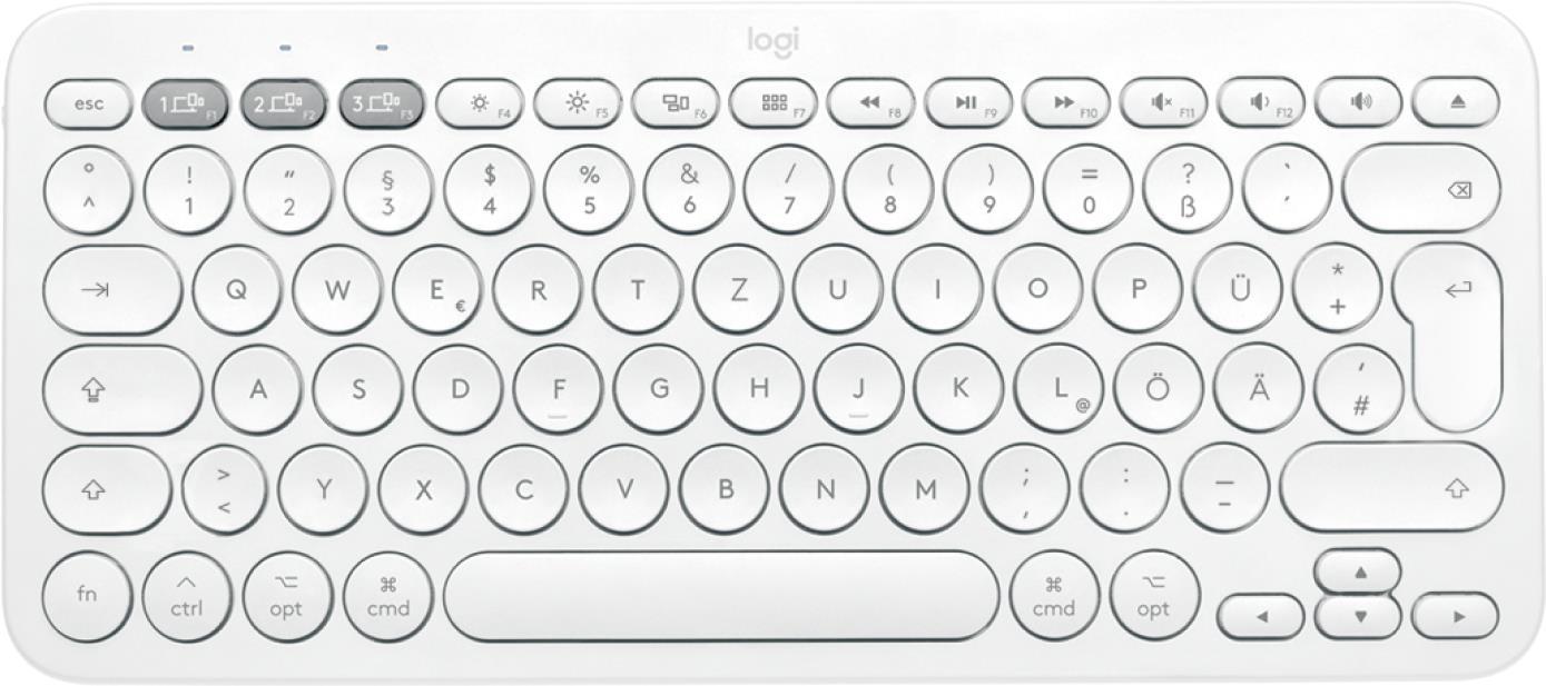 Logitech K380 Multi-Device Bluetooth Keyboard – Tastatur – kabellos – Bluetooth 3.0 – QWERTZ – Schweiz – Off-White