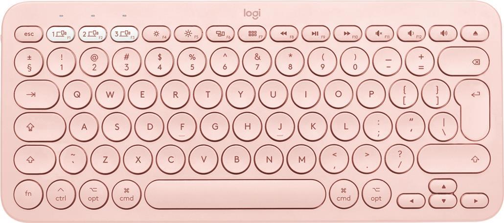 Logitech K380 Multi-Device Bluetooth Keyboard – Tastatur – kabellos – Bluetooth 3.0 – QWERTY – USA International – rosé