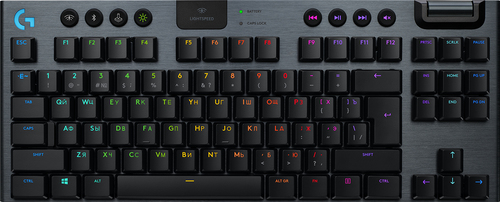 Logitech G G915 TKL – Tastatur – Hintergrundbeleuchtung – USB, Bluetooth, LIGHTSPEED – Tastenschalter: GL Clicky – Kohle