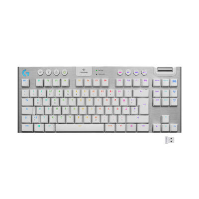 Logitech® G915 TKL LIGHTSPEED RGB Tastatur – GL Tactile, weiß, QWERTZ-Layout