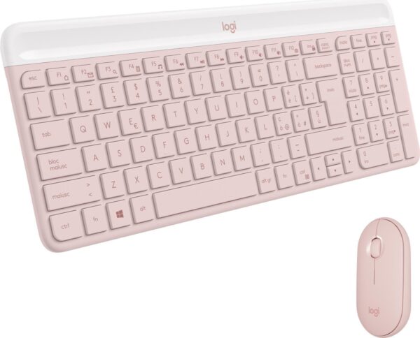 Kurzinfo: Logitech Slim Wireless Combo MK470 - Tastatur-und-Maus-Set - kabellos - 2.4 GHz - QWERTY - rosé - Layout: Italien Gruppe Tastaturen Hersteller Logitech Hersteller Art. Nr. 920-011318 EAN/UPC 5099206107847 Produktbeschreibung: Logitech Slim Wireless Combo MK470 - Tastatur-und-Maus-Set - QWERTY - rosé Gerätetyp Tastatur-und-Maus-Set Schnittstelle 2.4 GHz Kabelloser Empfänger Nano kabelloser Empfänger (USB) Eingabegerät Tastatur Anschlusstechnik Kabellos Lokalisierung und Layout Italien - QWERTY Numerische Tastatur Ja Zeigegerät Maus - kabellos - optisch - rechts- und linkshändig Anzahl Tasten 3 Farbe Rosé Ausführliche Details Allgemein Gerätetyp Tastatur-und-Maus-Set Schnittstelle 2.4 GHz Max. Betriebsabstand Bis zu 10 m Kabelloser Empfänger Nano kabelloser Empfänger (USB) Abmessungen (B x T x H)/Gewicht Tastatur: 37.35 cm x 14.39 cm x 2.13 cm / 558 g Maus: 5.9 cm x 10.7 cm x 2.65 cm / 100 g Drahtlosempfänger: 1.87 cm x 0.61 cm x 1.44 cm / 1.8 g Eingabegerät Typ Tastatur - kabellos