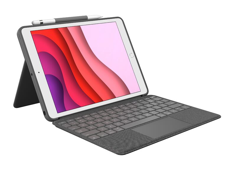 Logitech Combo Touch, Tastatur-Case + Trackpad f. iPad 10,2″ (2019/21), schwarz