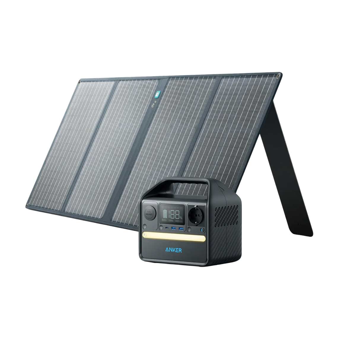 Anker Solargenerator 521 (Anker 521 PowerHouse – 256Wh | 100W mit 1× 100W Solarpanel) – Schwarz