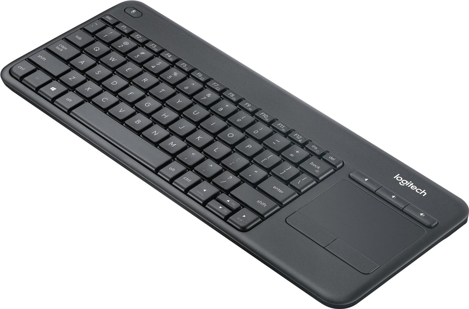 Logitech Wireless Touch Keyboard K400 Plus – Tastatur – kabellos – 2.4 GHz – Spanisch – Schwarz