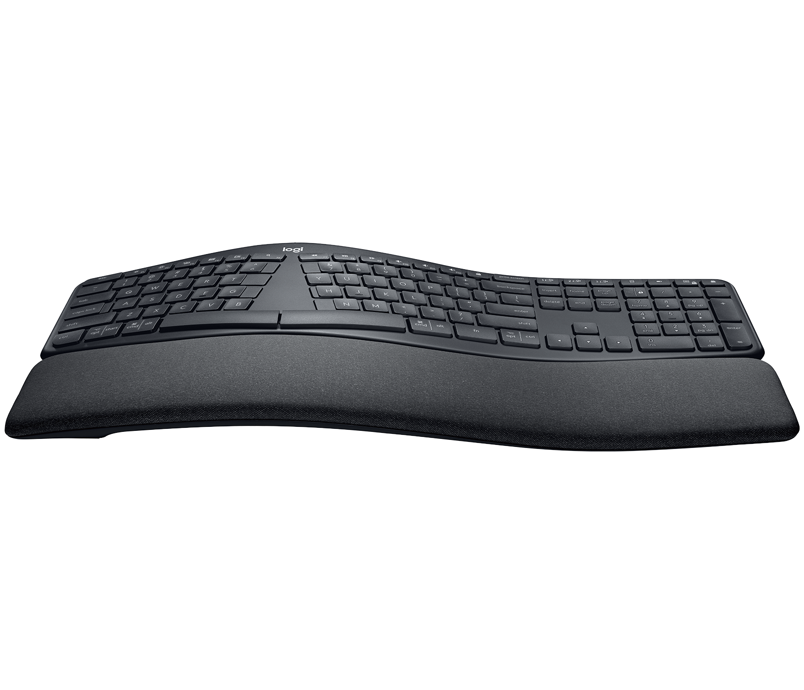 Logitech ERGO K860 – Tastatur – kabellos – 2.4 GHz, Bluetooth 5.0 – QWERTY – Französisch – Graphite