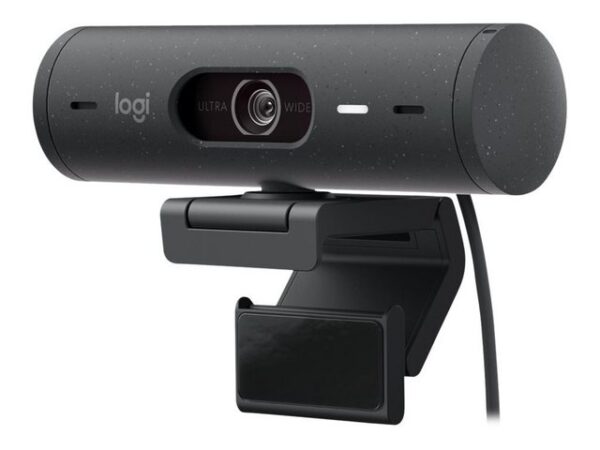 Logitech BRIO 500 - Webcam Gerätetyp: WebcamAudio: Integrierte Dual-StereomikrofoneKameramontagetyp: StativbefestigungAbmessungen: 11 cm x 3.15 cm x 3.15 cmFarbe: GraphiteAnschlusstechnik: KabelgebundenKamera: FarbeMaximale Auflösung: 1920 x 1080Maximale Bildrate: 60 Bilder pro SekundeVideo-Modi: 720p