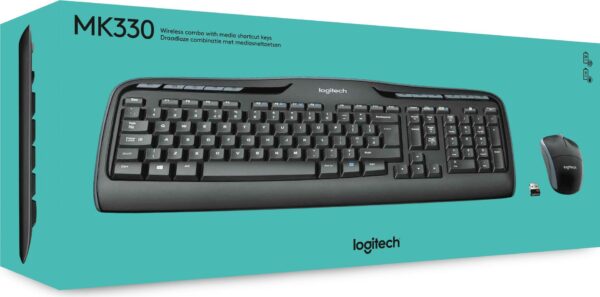 Kurzinfo: Logitech Wireless Combo MK330 - Tastatur-und-Maus-Set - kabellos - 2.4 GHz - Belgien Gruppe Tastaturen Hersteller Logitech Hersteller Art. Nr. 920-003984 Modell Wireless Combo MK330 EAN/UPC 5099206033603 Produktbeschreibung: Logitech Wireless Combo MK330 - Tastatur-und-Maus-Set - Belgien Gerätetyp Tastatur-und-Maus-Set - kabellos Schnittstelle 2.4 GHz Kabelloser Empfänger Kabelloser Empfänger (USB) Eingabegerät Tastatur Layout Belgien Anzahl Hotkeys 11 Tastaturkurzbefehl-Funktion Browsen im Internet