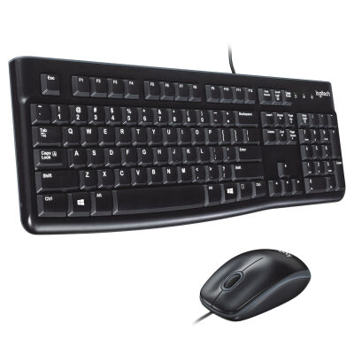 Logitech Combo MK120, US-Layout, schwarz, kabelgebunden