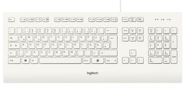 Unternehmen profitieren bei der kabelgebundenen Logitech® Tastatur K280e von der perfekten Kombination aus Qualität und Nutzen. Technische Daten: Empfohlene Nutzung: Büro Geräteschnittstelle: USB Tastaturaufbau: QWERTZ Tastatursprache: Deutsch Eingabegerät: Nein Tastatur Formfaktor: Volle Größe (100%) Numerisches Keypad: Ja Lebensdauer der Tastaturtasten: 10 Millionen Zeichen Kurzbefehle: Ja Übertragungstechnik: Kabelgebunden USB-Hub: Nein Zweck: PC / Server Fingerabdruckscanner: Nein Leise Tasten: Ja Zertifizierung: FCC