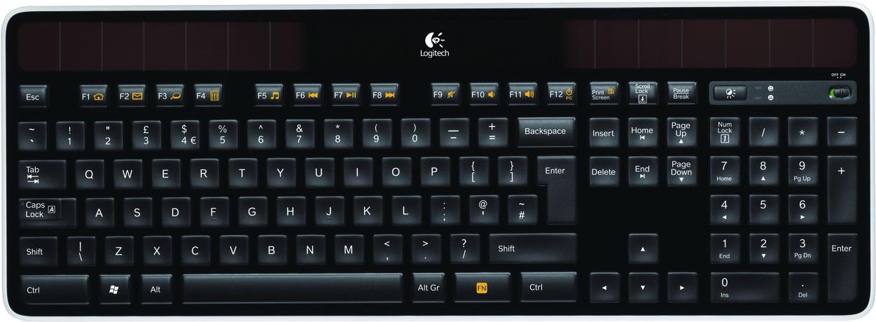 Kurzinfo: Logitech Wireless Solar Keyboard K750 - Tastatur - kabellos - 2.4 GHz - Englisch Gruppe Tastaturen Hersteller Logitech Hersteller Art. Nr. 920-002929 EAN/UPC 5099206025707 Produktbeschreibung: Logitech Wireless Solar Keyboard K750 - Tastatur - Englisch Gerätetyp Tastatur - kabellos Schnittstelle 2.4 GHz Kabelloser Empfänger Kabelloser Empfänger (USB) Layout Englisch Besonderheiten Logitech Unifying-Empfänger